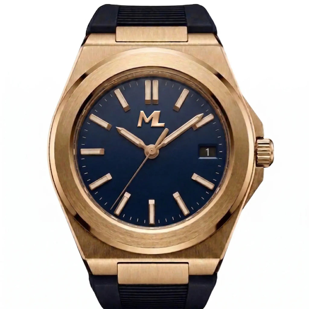 Valtor Gold Steel Blue Dial Rubber