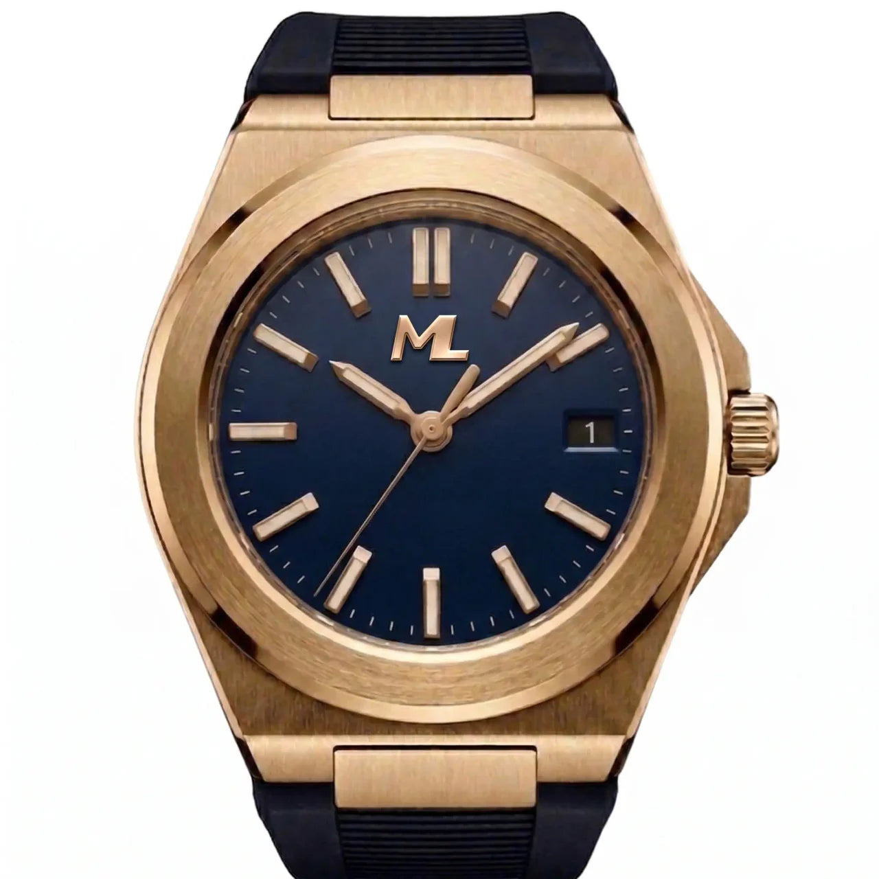 Valtor Gold Steel Blue Dial Rubber