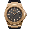 Valtor Gold Steel Black Dial Rubber