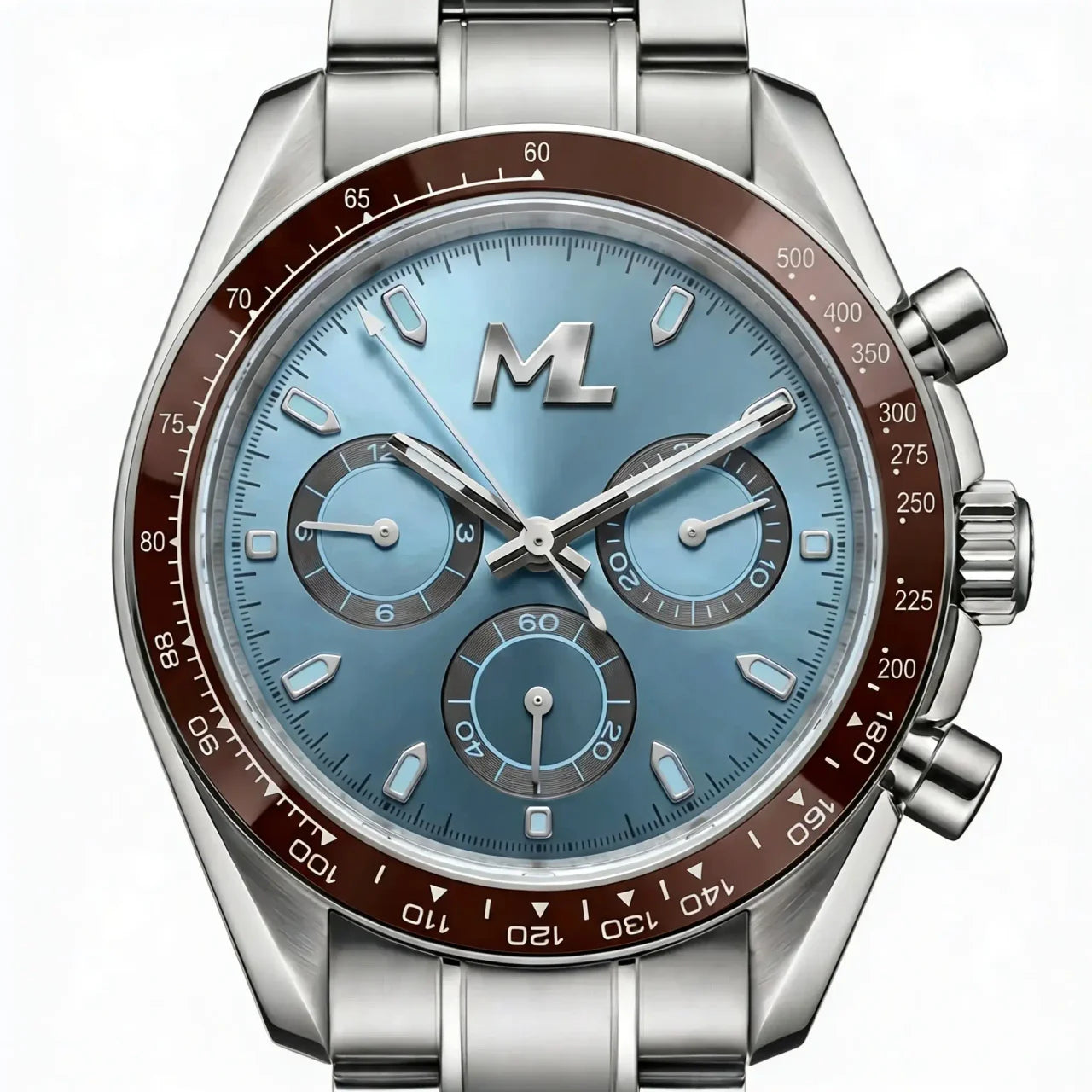 Torvex Silver Steel Ice Blue Dial