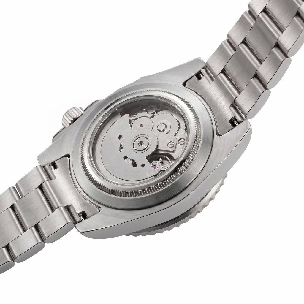 Navex Silver Steel Black Dial