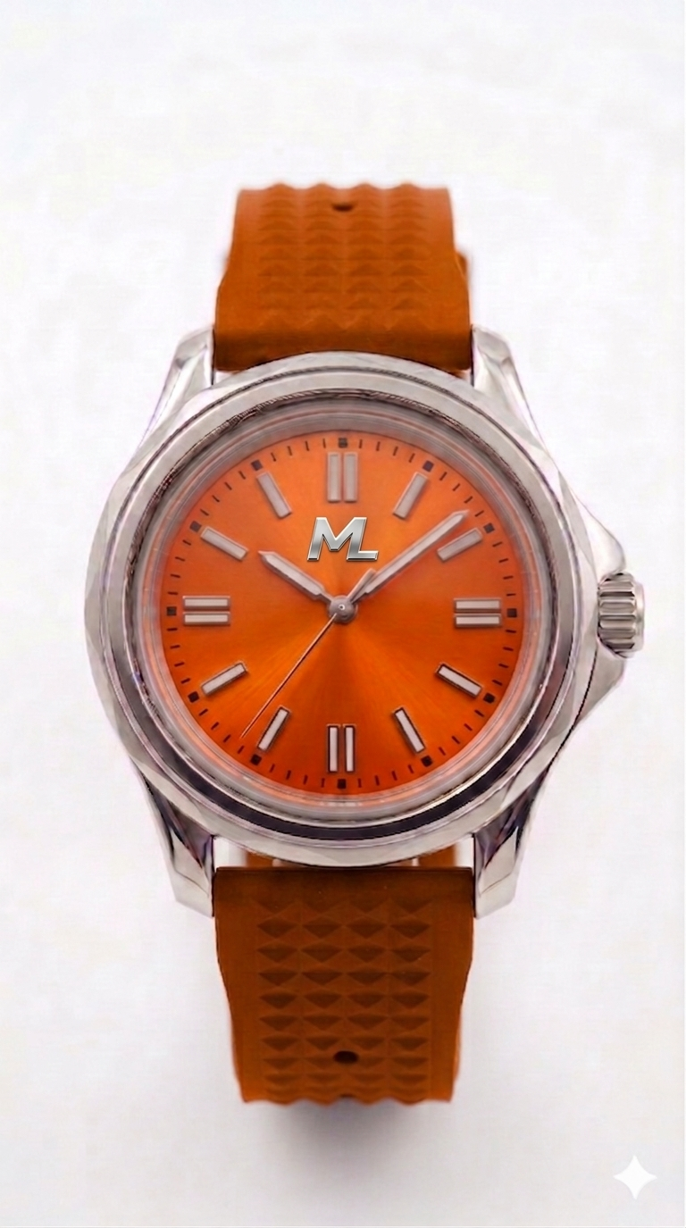 Nexor Silver Steel Orange Dial