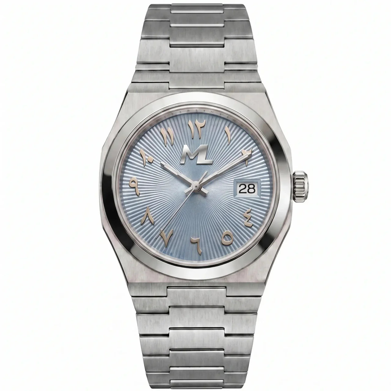 Tolaris Silver Steel Blue Striped Dial