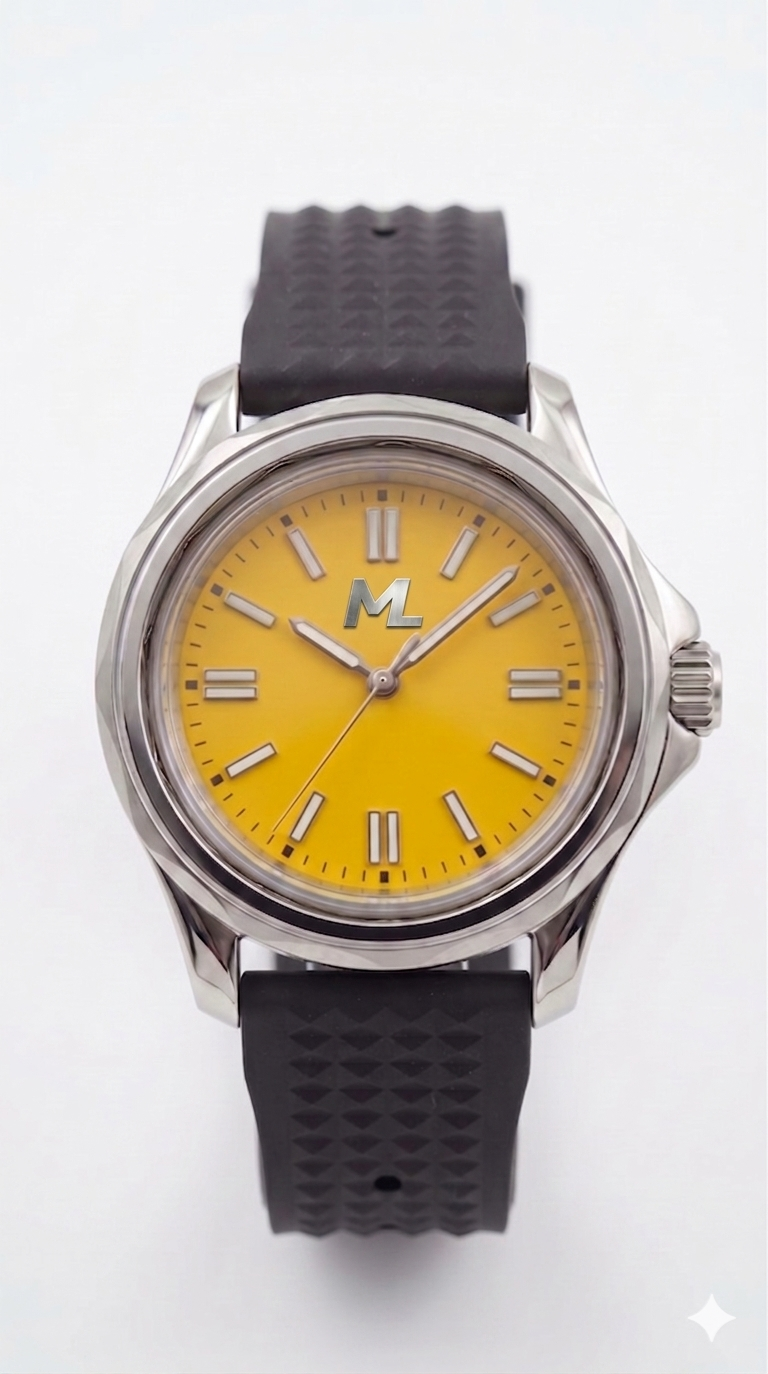 Nexor Silver Steel YELLOW Dial