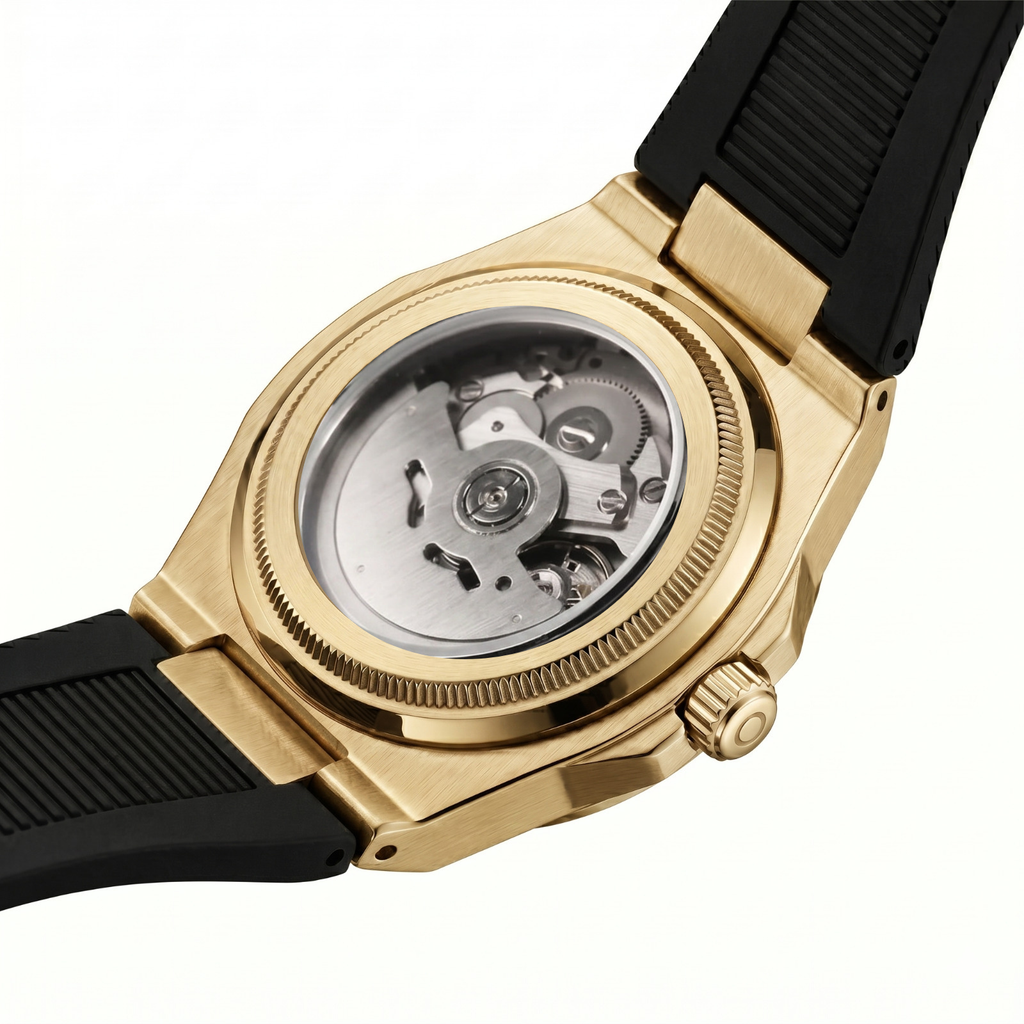 Valtor Gold Steel Blue Dial Rubber