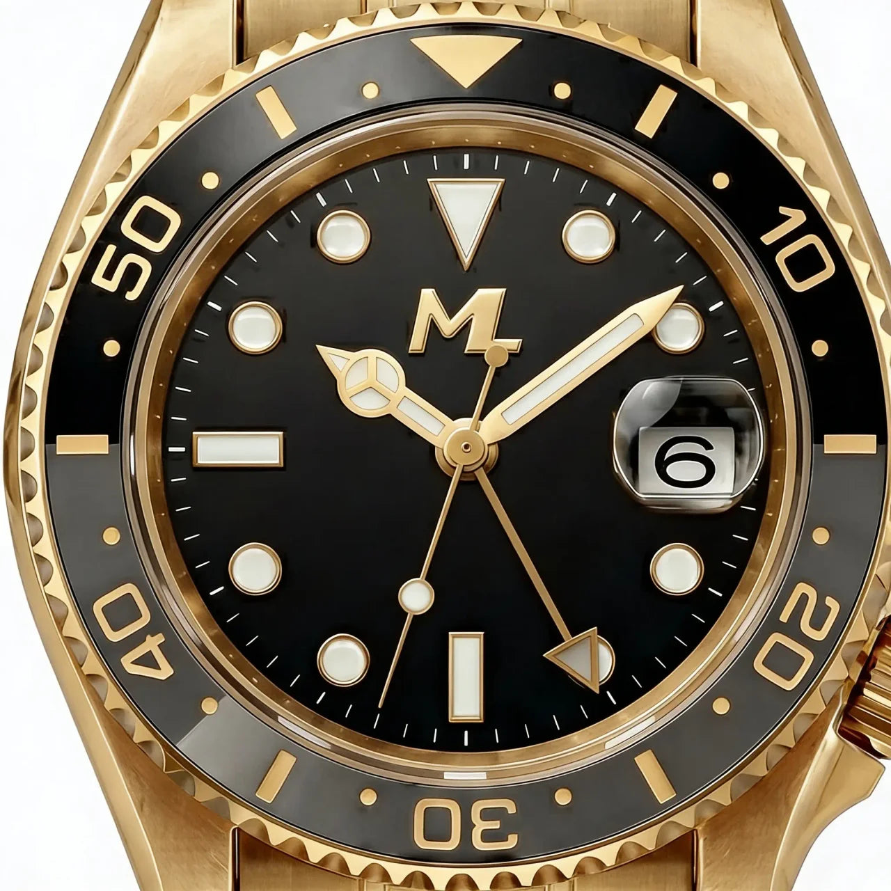 Navex Gold Steel Black Dial