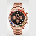 Torvex Rose Steel Black Dial Diamonds