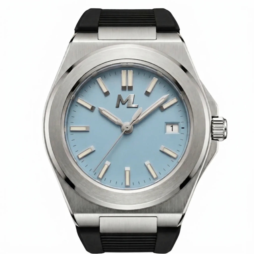 Valtor Silver Steel Blue Dial Rubber