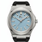 Valtor Silver Steel Blue Dial Rubber