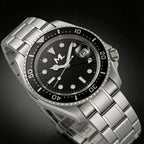 Navex Silver Steel Black Dial