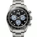 Torvex Silver Steel Black Blue Dial