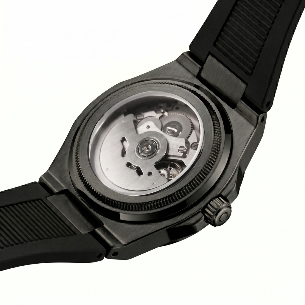 Valtor Black Steel White Dial Rubber