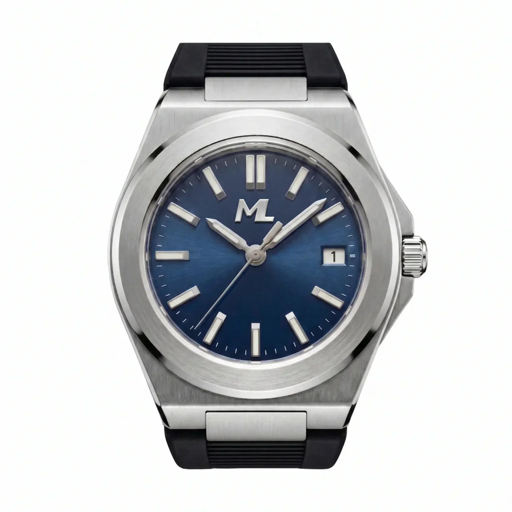 Valtor Silver Steel Blue Dial Rubber
