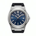 Valtor Silver Steel Blue Dial Rubber