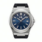 Valtor Silver Steel Blue Dial Rubber
