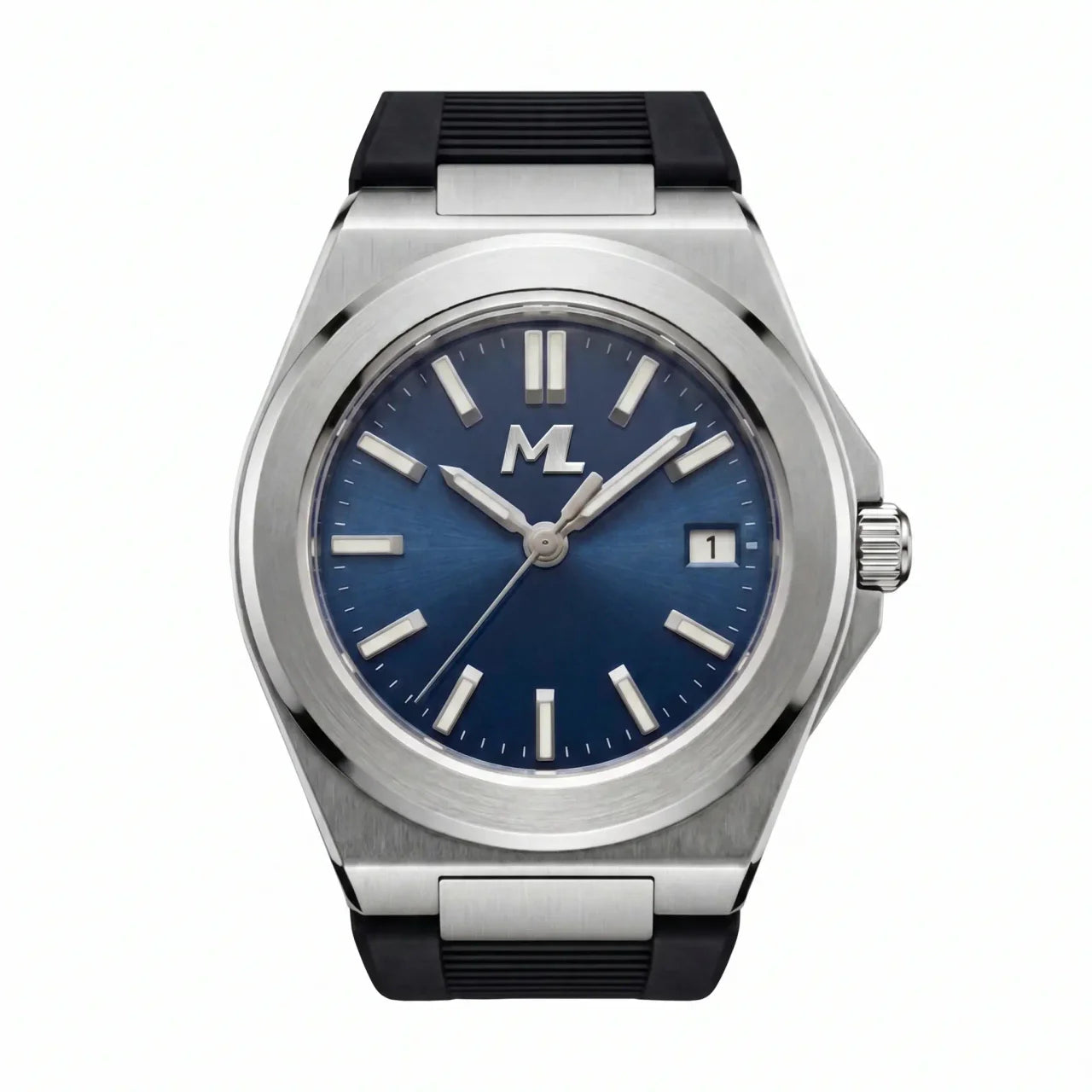 Valtor Silver Steel Blue Dial Rubber