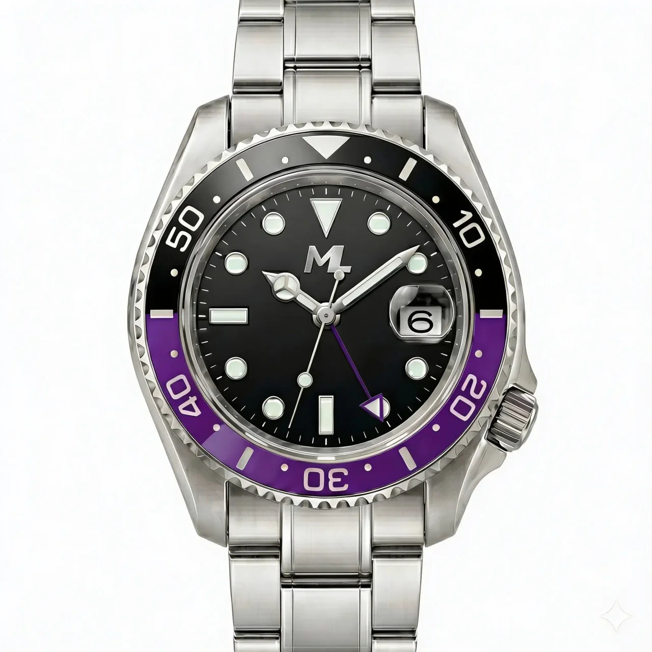 Navex Silver Steel Black Purple Brezel