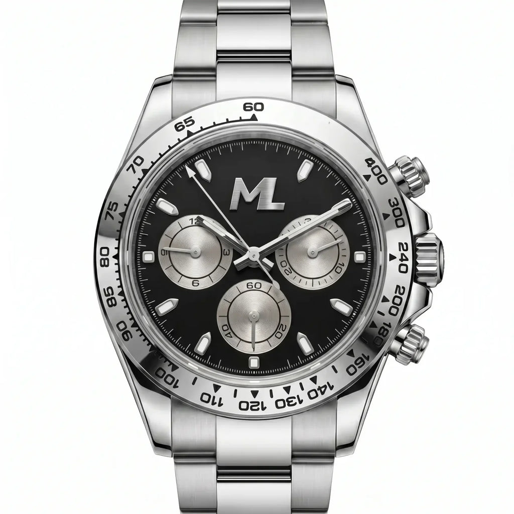 Torvex Silver Steel Black Dial