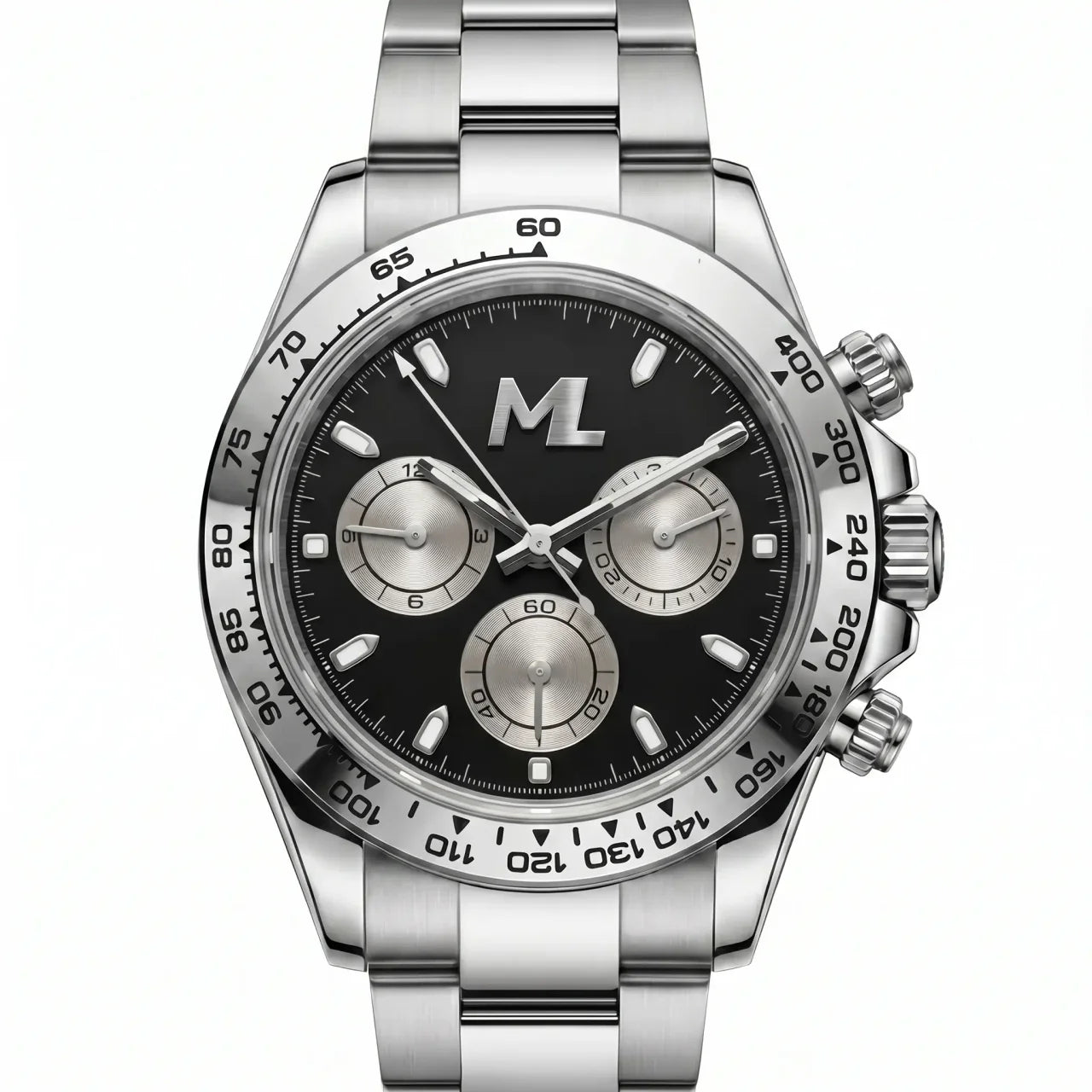 Torvex Silver Steel Black Dial