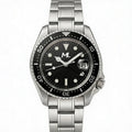 Navex Silver Steel Black Dial
