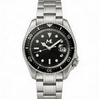 Navex Silver Steel Black Dial