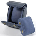 Leather Watch Travel Case – Premium Roll Pouch (Midnight Blue)